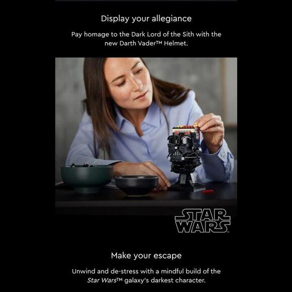 LEGO Star Wars Darth Vader Helmet 75304 Building Set for Adults (834 Pieces) - Picture 11 of 11